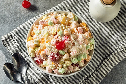 Here's a fan favorite--Ambrosia salad. (Getty Images)